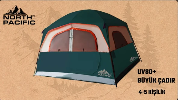 North Pacific 6 Kişilik Uv80 Aile Çadır - Sunguard Tech. ürün görseli 1
