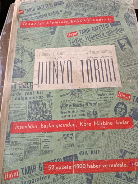 Gündelik gazete tarzında hazırlanmış DÜNYA TARİHİ- İnsanlığın başlangıcından Kore harbine kadar.. 52 GAZETE 1500 HABER VE MAKALE 800 RESİM ürün görseli 1