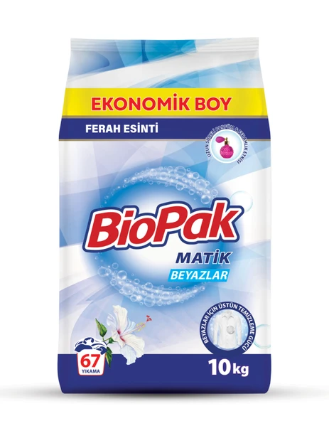 BİOPAK MATİK TOZ DETERJAN 10KG BEYAZLAR ürün görseli 1