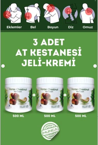 At Kestanesi Kremi 500 ml Horse Chestnut Gel-Cream x 3 Adet ürün görseli 1