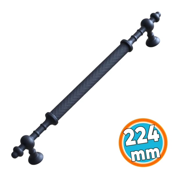 Mobilya Çekmece Mutfak Dolabı Dolap Kapak Kulpları Kulbu Siyah Metal Kulp 224 mm (22.4 cm) ürün görseli 1