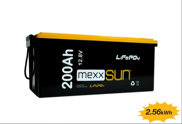 Mexxsun - İnges 12.8 VOLT 200 AMPER LİTYUM AKÜ - 12 VOLT 200 AH 2560 WH LİFEPO4 AKÜ ürün görseli 1