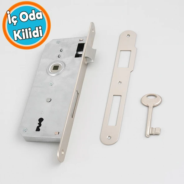 Gömme Kilit Anahtarlı Gövde Kilidi PVC Ahşap WC Banyo İç Oda Kapı Silindirsiz Barelsiz 35 mm ürün görseli 1