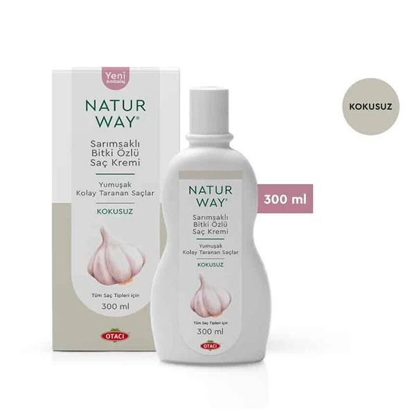 Otacı Naturway Sarımsaklı Bitki Özlü Kokusuz Saç Kremi 300 ml ürün görseli 1