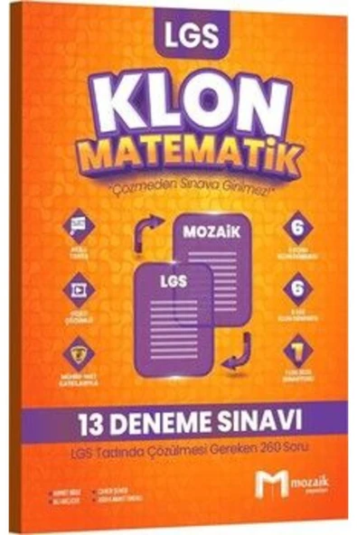 Mozaik Yayınları Mozaik 8. Sınıf LGS Matematik 13'Lü Klon Branş Deneme ürün görseli 1