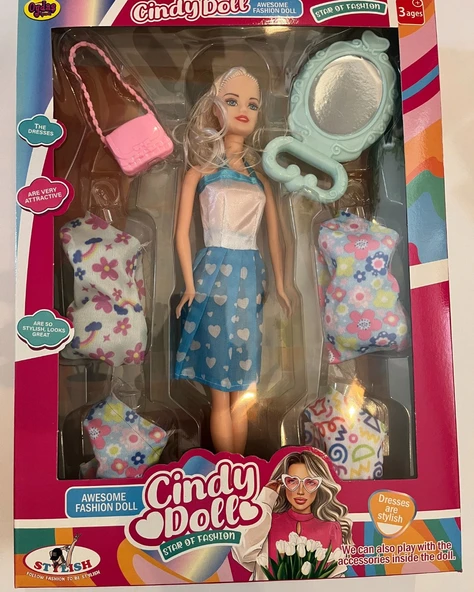 Cindy Doll Oyuncak Bebek 4 Yedek Elbiseli 30 Cm Model Bebek M ürün görseli 1