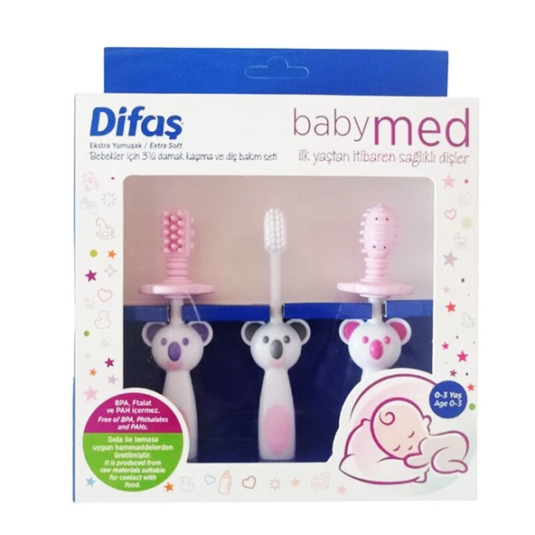 DIFAS BABY AGIZ BAKIM SET PEMBE ürün görseli 1