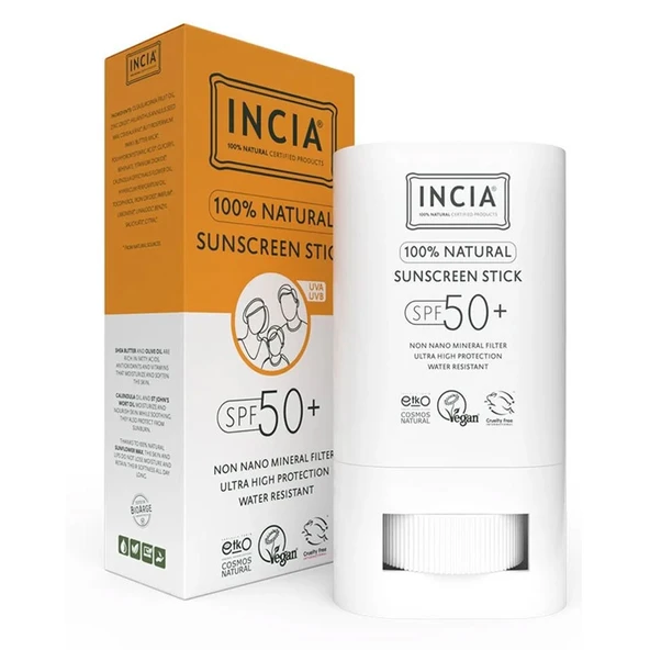 INCIA %100 Doğal Güneş Koruyucu Stick Spf 50 15 gr ürün görseli 1