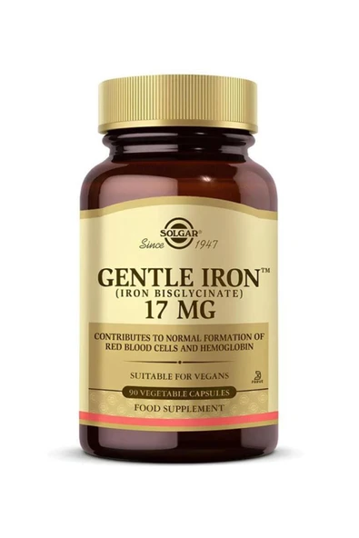 SOLGAR GENTLE IRON 17 MG 90 CAP. ürün görseli 1