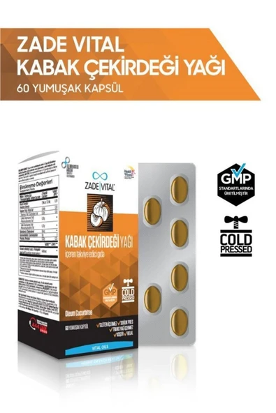 ZADE VITAL KABAK CEKIRDEGI YAG 60 CAP. ürün görseli 1