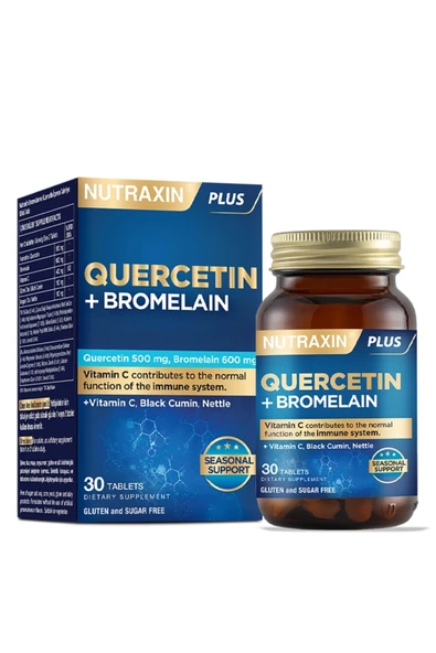 NUTRAXIN QUERCETIN BROMELAIN 30 TB - Resim 2