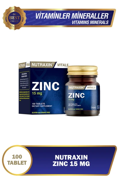 NUTRAXIN ZINC 15 MG 100 TABLET ürün görseli 1