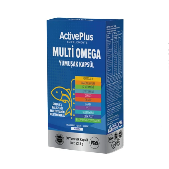 ActivePlus Multi Omega Takviye Edici Gıda 30 Yumuşak Kapsül ürün görseli 1