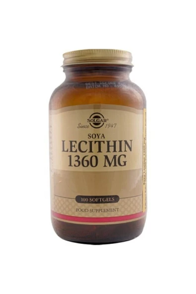 SOLGAR SOYA LECITHIN 1360 MG 100 SOFTGEL ürün görseli 1