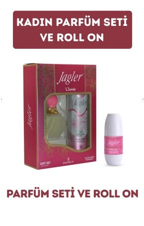 Classic Kadın Parfüm Seti ve Roll on ( Parfüm Edt 60 ml + Deodorant 150 ml + Roll on 50 ml ) ürün görseli 1