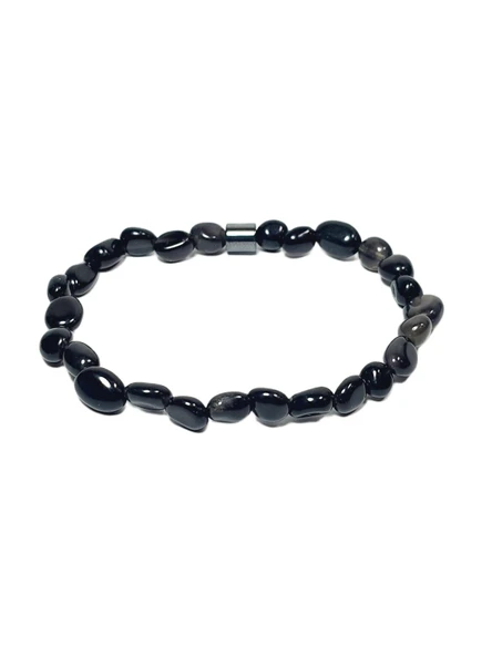 JTAW25BLK1588 ONYX ve HEMATİT DOĞALTAŞ ESNEK TASARIM SİYAH GARANTİLİ HEDİYE KUTULU JANTİ DOĞALTAŞ BİLEKLİK ürün görseli 1