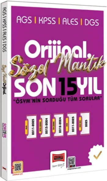 2026 KPSS AGS ALES DGS Orijinal Sözel Mantık Son 15 Yıl Çıkmış Sorular Yargı Yayınları ürün görseli 1