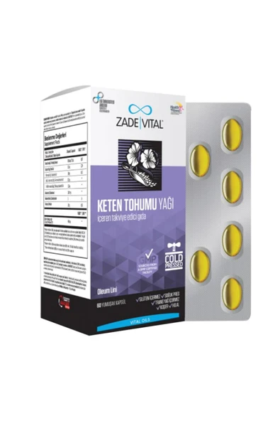 ZADE VITAL KETEN TOHUMU 60 CAP. ürün görseli 1