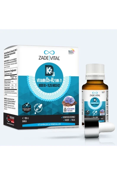 ZADE VITAL D3+K2 KETEN DAMLA 20 ML ürün görseli 1