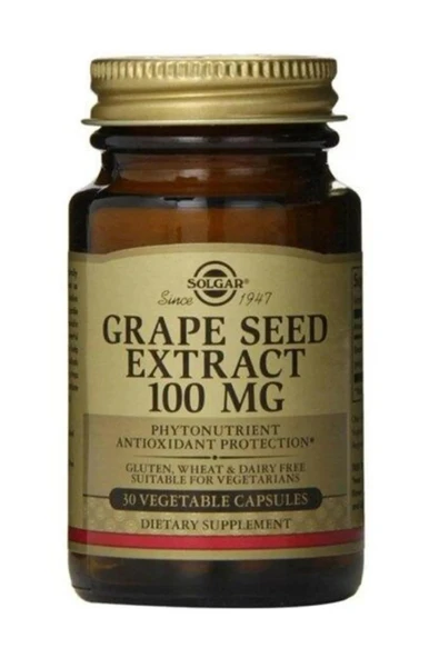 SOLGAR GRAPE SEED EXTRACT 100 MG 30 CAP ürün görseli 1