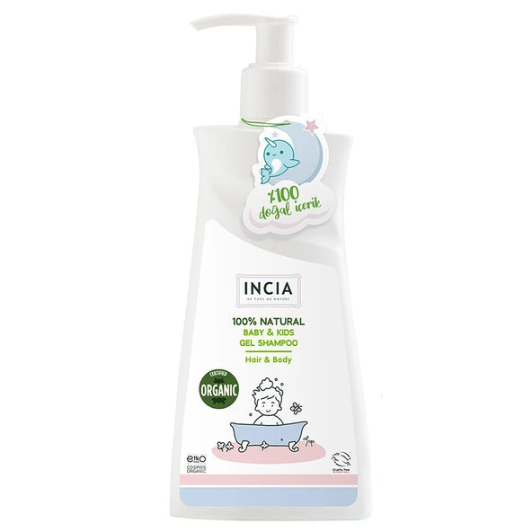 INCIA Çocuklar İçin Doğal Jel Şampuan Saç ve Vücut İçin 350 ml ürün görseli 1