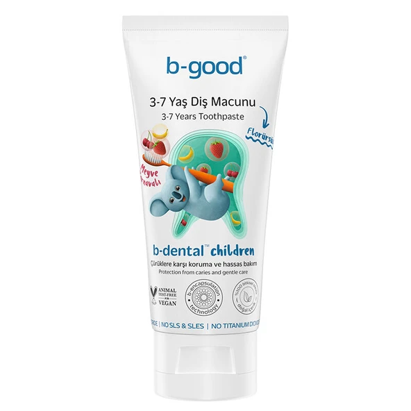 b-good b-dental 3-7 Yaş Çocuk Diş Macunu Florürsüz Meyve Karnavalı 50 ml ürün görseli 1