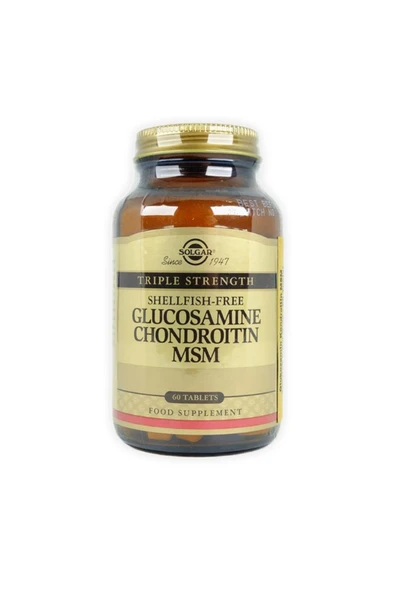SOLGAR GLUCOSAMINE CHONDROITIN MSM 60 TAB. - Resim 2