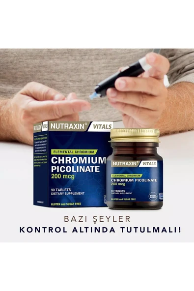 NUTRAXIN CHROMIUM PICOLINATE 90 TAB - Resim 4