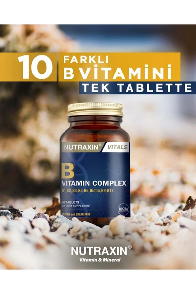 NUTRAXIN B VITAMIN COMPLEX 60 KAPSUL - Resim 3