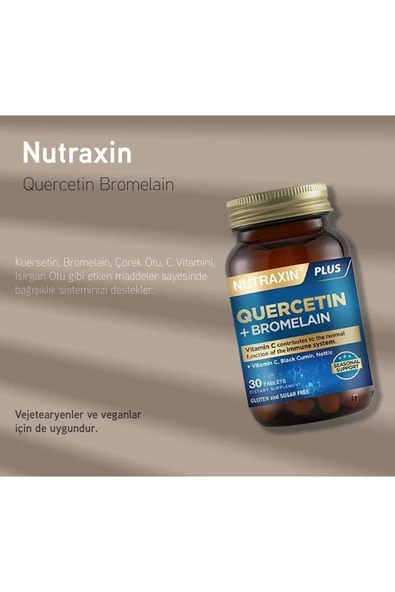 NUTRAXIN QUERCETIN BROMELAIN 30 TB - Resim 7