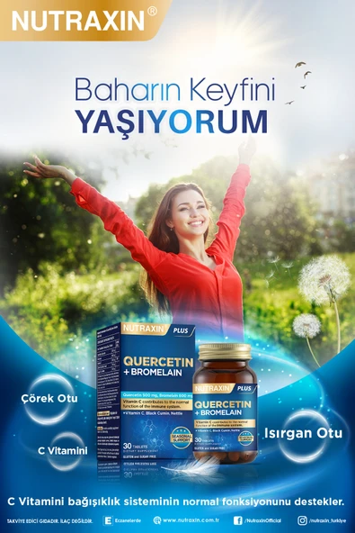 NUTRAXIN QUERCETIN BROMELAIN 30 TB - Resim 4