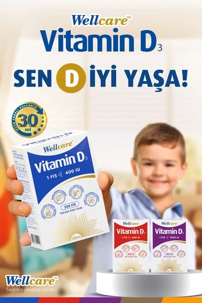 WELLCARE VITAMIN D3-1000 IU 30 ML - Resim 3