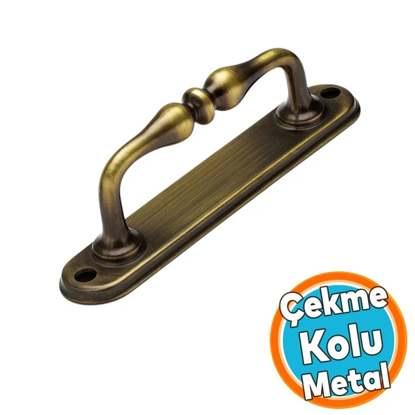 Metal Kapı Çekme Kolu 12 cm Dolap Mobilya Dolap Çekmece Tutamağı Kulp Kulpları Eskitme Antik Sarı ürün görseli 1