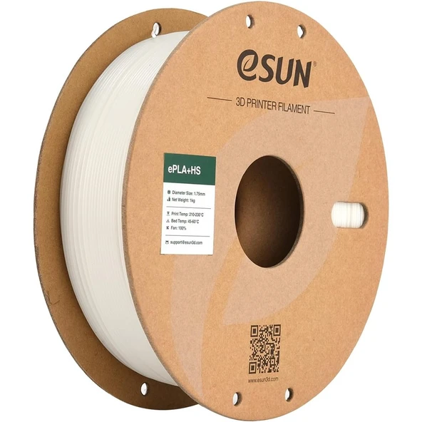 Esun Pla+Hs Beyaz Filament 1.75mm 1kg - Yüksek Hız Uyumlu Pla+ ürün görseli 1
