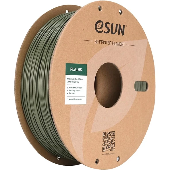 Esun Pla+Hs Zeytin Yeşili Filament 1.75mm 1kg - Yüksek Hız Uyumlu Pla+ ürün görseli 1