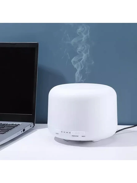 Oda Hava Nemlendirici, Buhar Makinesi ve Aroma Difüzörü 500 ml 12w güç 17x13cm ürün görseli 1