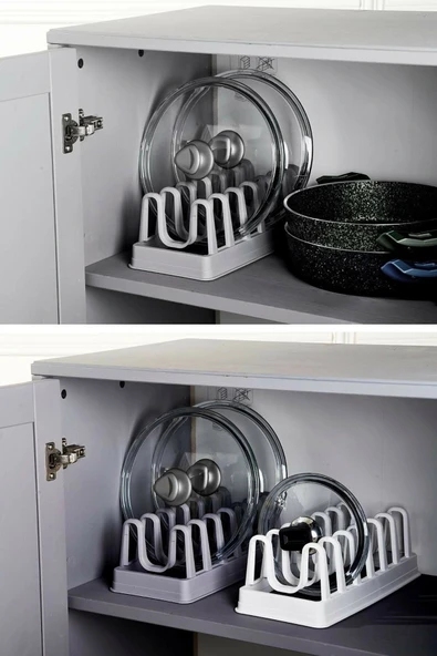 6 Bölmeli Tencere Kapak Rafı - Tencere Kapak Organizeri ürün görseli 1
