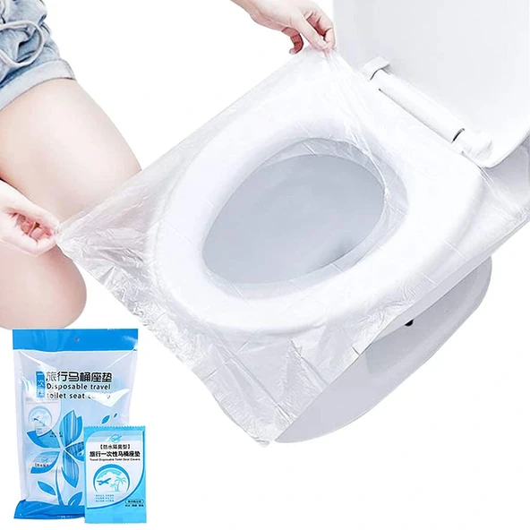 50 Adet Biyobozulur Klozet Kapağı Poşeti Seyahat Tipi Taşınabilir Klozet Kılıfı ürün görseli 1