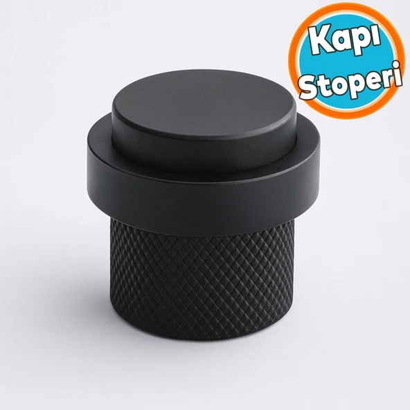 Kapı Stoper Metal Siyah Tırtıklı Model Vidalı Montaj Kauçuk Başlıklı Kapı Tamponu Durdurucu Koruyucu ürün görseli 1