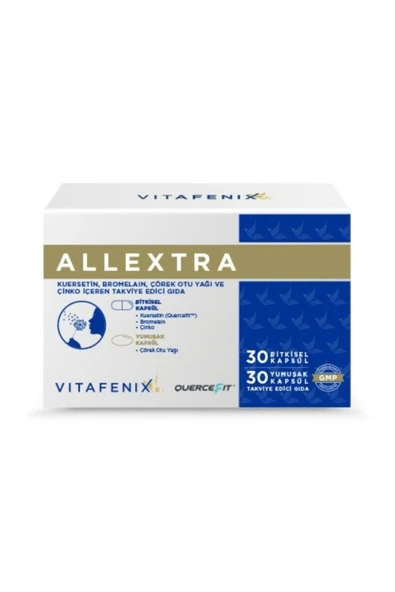 Vitafenix Allextra – Kuersetin, Bromelain, Çörek Otu Yağı ve Çinko Takviyesi 30 + 30 Kapsül ürün görseli 1