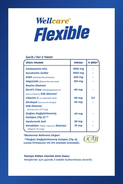 WELLCARE FLEXIBLE EKLEM 60 TABLET - Resim 2