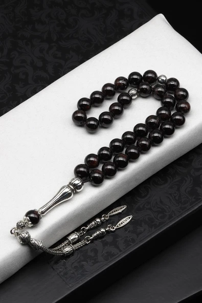 Garnet Doğal Taş Tesbih 8 mm Küre Kesim ürün görseli 1