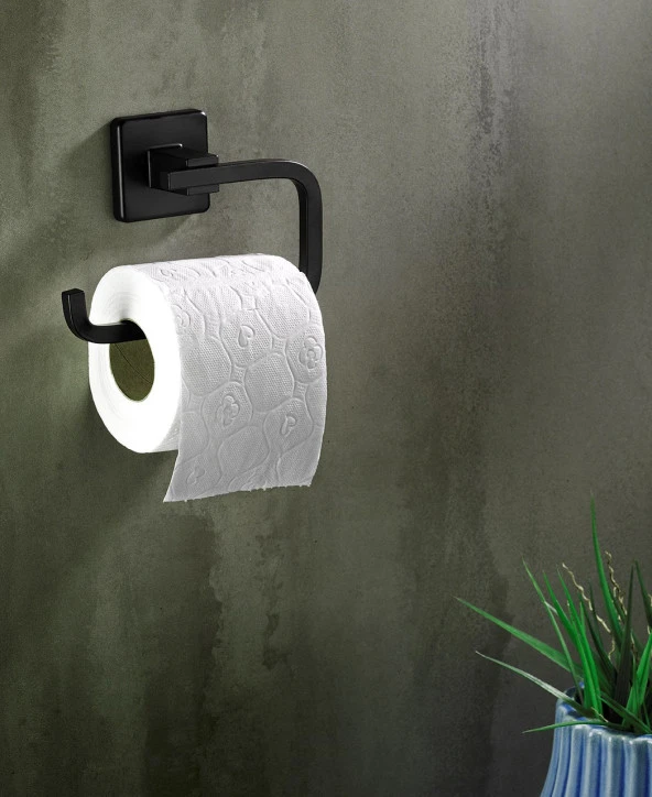 SAS Montajlı Tuvalet Wc Kağıtlığı Siyah S-04 ürün görseli 1