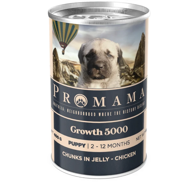 Promama Growth 5000 Yavru Tavuklu Etli Yaş Konserve Köpek Maması 400 Gr. 36'lı Koli 452906 ürün görseli 1