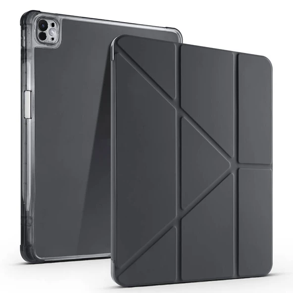 HEPTEKİLETİŞİM Apple iPad Pro 13 2025 M5 Kılıf Kalem Bölmeli Standlı Kılıf (Tri Folding) ürün görseli 1
