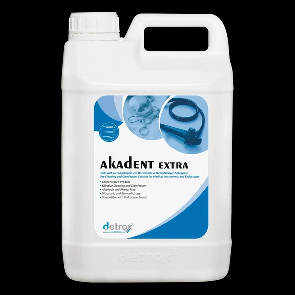 Konsantre Akadent Extra Mavi, 5 Litre, Tıbbi Alet Ön Temizlik Ve Dezenfeksiyon Solüsyonu ürün görseli 1