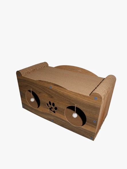 Allday Karton Tırmalamalı Kedi Evi 60x30x28cm ürün görseli 1