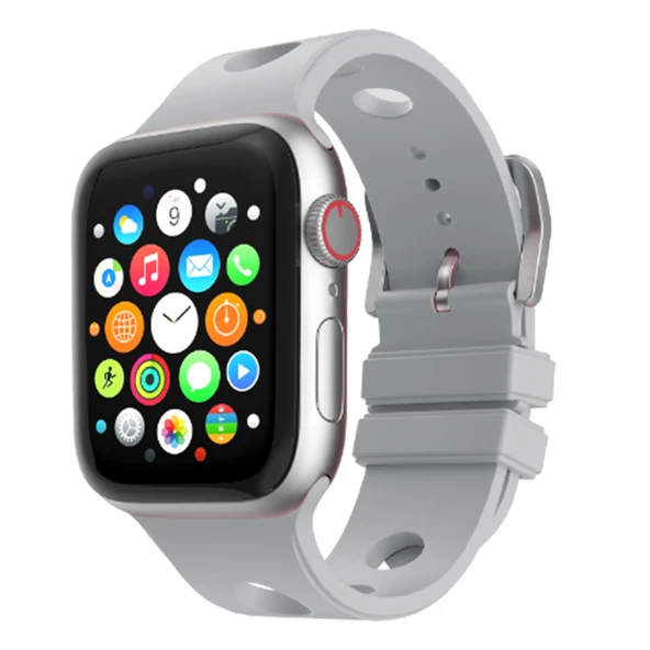 Apple Watch 2/3/4/5/6/7/8/9/10/se/nike/ultra 45mm Delikli Tasarım Silikon Kordon (KRD-147) ürün görseli 1