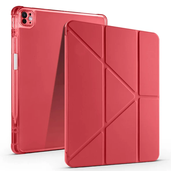 HEPTEKİLETİŞİM Apple iPad Pro 13 2025 M5 Kılıf Kalem Bölmeli Standlı Kılıf (Tri Folding) ürün görseli 1