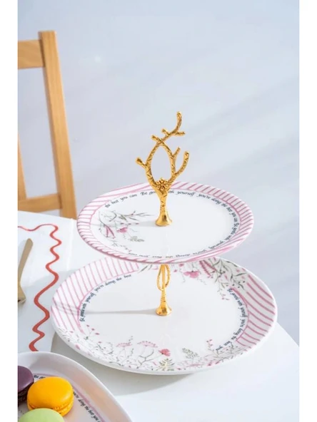 Acar HCA9089 Laila Desenli Katlı Seramik Kurabiyelik 27 cm ürün görseli 1